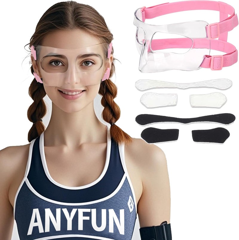 Anysun AF01B واقي أنف للنساء للأنف المكسور للبالغين قناع وجه قابل للتعديل لكرة السلة وكرة القدم مع وسادة فوم للشباب والمراهقين - Image 1